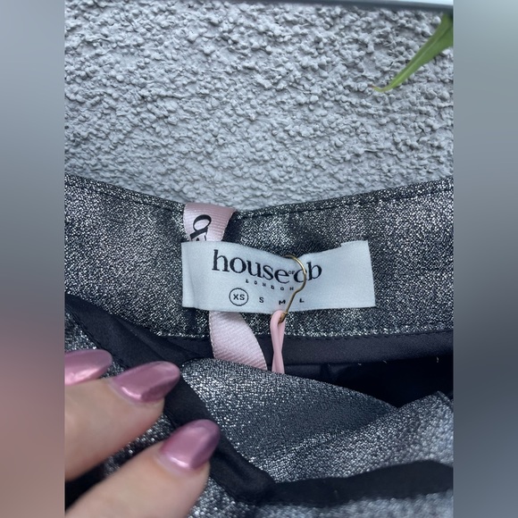 House of CB JAS SILVER KICK FLARE TROUSERS New with Tags! - Picture 4 of 7